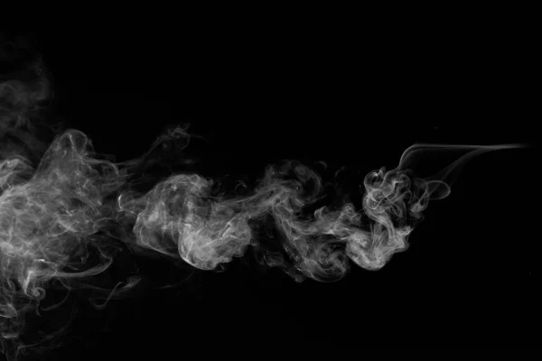 Fumaça Branca Fundo Preto Sobreposição — Fotografia de Stock