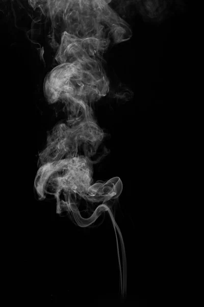 Fehér Füst Textúra Elszigetelt Fekete Háttér Overlay — Stock Fotó