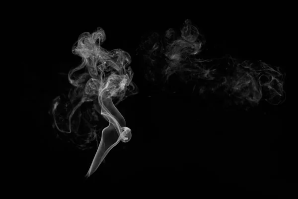 Fumaça Branca Fundo Preto Perto Até Fumaça Fumaça Branca Sobreposição — Fotografia de Stock