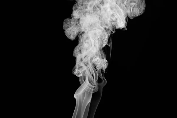 Fumaça Branca Fundo Preto Sobreposição — Fotografia de Stock