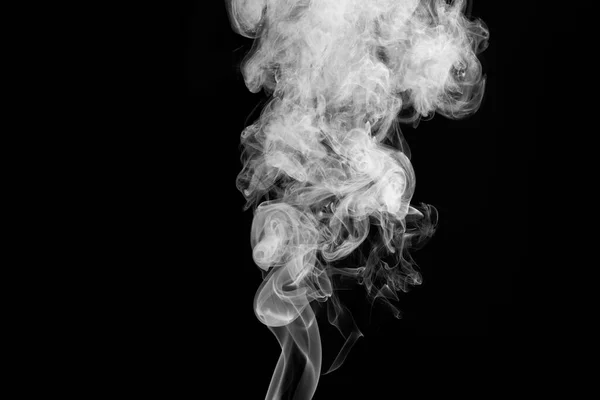 Textura Fumaça Branca Fundo Preto Sobreposição — Fotografia de Stock