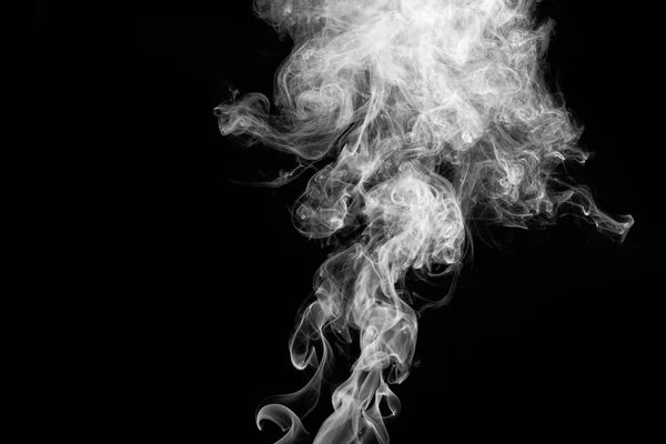 Fumée Noire Abstraite Sur Fond Noir Superposition — Photo