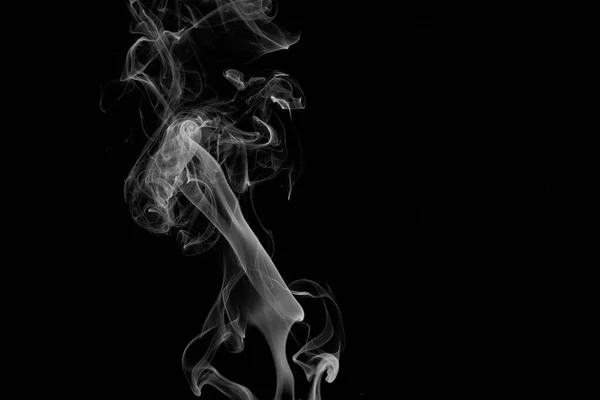 Resumo Fumaça Preta Branca Sobre Fundo Preto Textura Abstrata Movimento — Fotografia de Stock