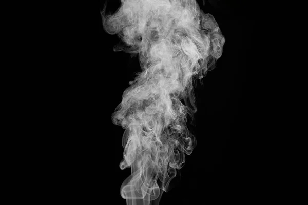白色烟雾隔离在黑色 — 图库照片