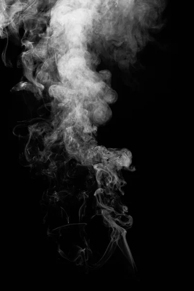 Bílý Kouř Černém Pozadí Abstraktní Textura Pozadí Překrytí — Stock fotografie