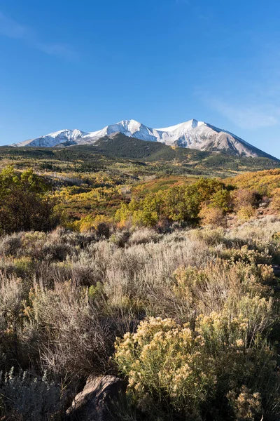 Mount Sopris 965 Kora Őszi Száraz Színes Táj Colorado — Stock Fotó
