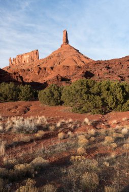 Wingate Sandstone Buttes are the formations of the priest, nuns and rectory make up this famous landmark. Castleton tower is a famous climbing destination. The monument are located in Castle Valley Utah. clipart