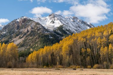 Greg Mace Peak, Beyaz Nehir Ulusal Ormanı 'nda ve hayalet şehir Ashcroft Colorado yakınlarındaki Elk Dağları' nın bir parçasıdır. Greg Mace Tepesi 'ni kaplayan sonbahar kar manzarası.