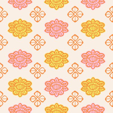 Geleneksel Hint sanatından esinlenilmiş renksiz desen. El yapımı Hint temalı desen, blok baskı tarzı. Geleneksel Hint esinlenilmiş kusursuz desen, el çizimi..