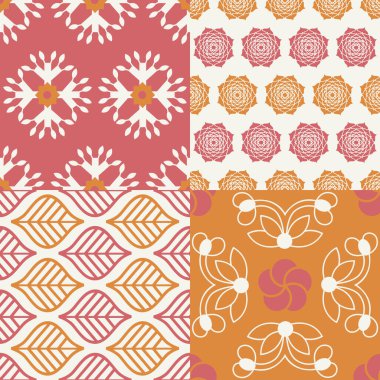 Hint temalı 4 seramik desen seti. Geleneksel Hint koleksiyonu kusursuz desenlerden esinlenmiştir.