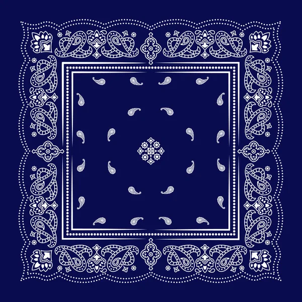 Cachemira Moderna Dibujada Mano Paisley Bandana Estampado Patrón — Vector de stock