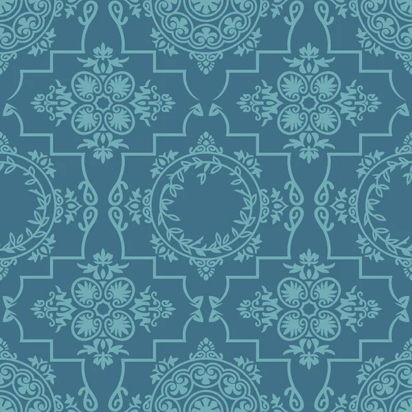 Patrón Sin Costura Ornamental Damasco Lujo Abstracto — Vector de stock