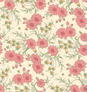 Geçmişe dönük nostaljik dokunuş el çizimi kusursuz desen