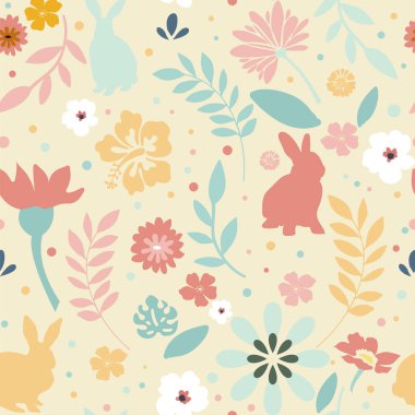 Hand drawn Easter seamless pattern background