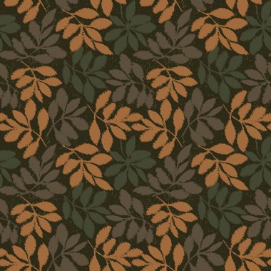 Renkli grunge karalaması tropikal yaprak dikişsiz desen