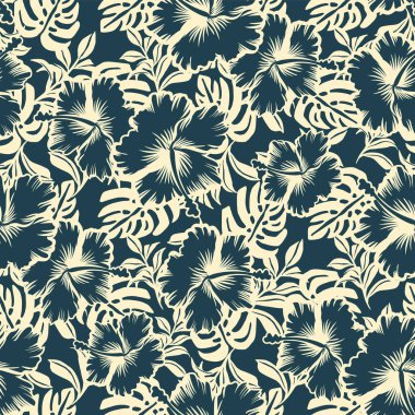 Yaprak dokusunda el çizimi amber çiçeği arka planda monokrom dikişsiz desen