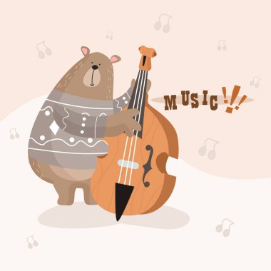 Sevimli vahşi ayı karakter vektör çizimi