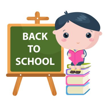 Okula hoş geldin. Hoş bir çocuk karakteriyle.