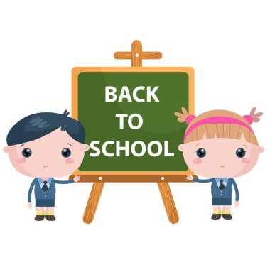 Hoş bir oğlan ve tatlı bir kızla okula hoş geldin.