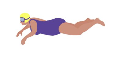 Maskeli bir kadın. Vektör rengi izole edildi