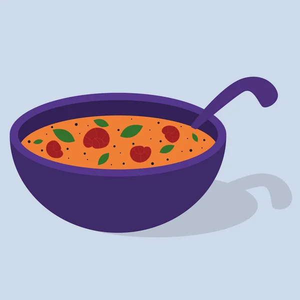 亚洲汤和虾仁 日式烹饪图解 — 图库矢量图片