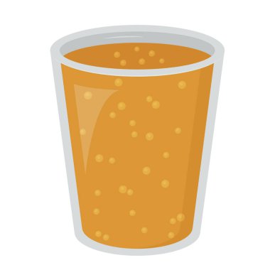 Kabarcıklı portakal suyu bardağı. Resimler beyaz arkaplanda izole edildi