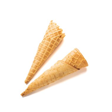 ice cream cones waffles isolated white background