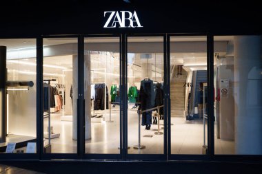 Zara store entrance showcase Udine  Italy_January 24 2023