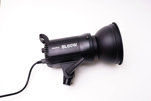 Godox SL60W brand photo studio LED flashlight. Udine  Italy_January 24 2023