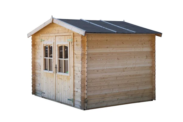 Ahşap bahçe kulübesi. izole edilmiş beyaz arkaplan