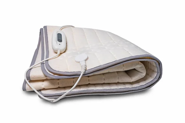 Beyaz arkaplanda izole edilmiş elektrikli battaniye