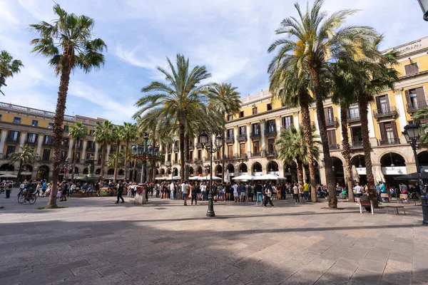 Uitzicht Plaza Real Barcelona Spanje Barcelona Mei 2023 — Stockfoto
