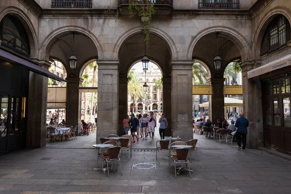 Entrada Lateral Plaza Real Barcelona España Barcelona Mayo 2023 — Foto de Stock