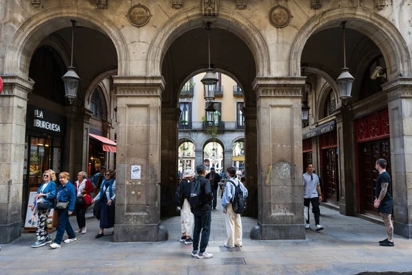 Side Entrance Plaza Real Barcelona Spain Barcelona May 2023 — Stock Photo, Image