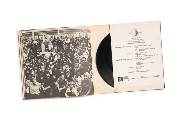 stock image Magical Mystery Tour is a double 45 rpm by the band The Beatles second open page.  Udine Italy_July 4 2023