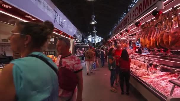 Αγορά Boquera Στη Βαρκελώνη Ισπανία Βαρκελώνη Μαΐου 2023 — Αρχείο Βίντεο