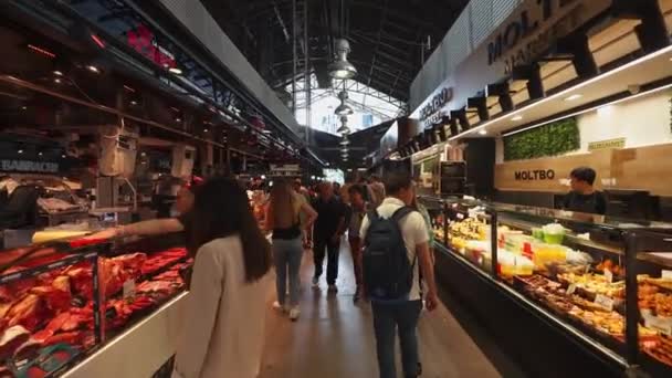 Markt Boquera Barcelona Spanien Barcelona Mai 2023 — Stockvideo