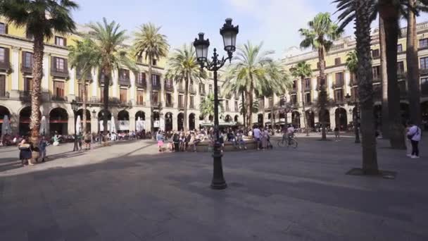 Θέα Της Plaza Real Στη Βαρκελώνη Ισπανία Βαρκελώνη Μαΐου 2023 — Αρχείο Βίντεο
