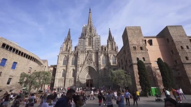 Θέα Στον Καθεδρικό Ναό Της Βαρκελώνης Ισπανία Βαρκελώνη Μαΐου 2023 — Αρχείο Βίντεο