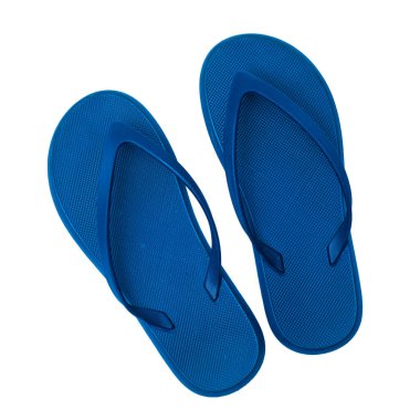 Üst görünüm parmak arası terlikleri izole edilmiş beyaz arkaplan