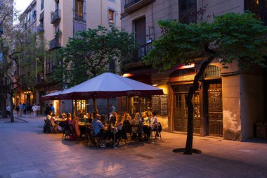 İspanya, Barselona - 4 Mayıs 2023: Barcelona 'daki Gotik Mahallede Yaşam