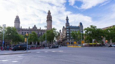 İspanya, Barcelona - 3 Mayıs 2023 Plaza de Palau, Barcelona