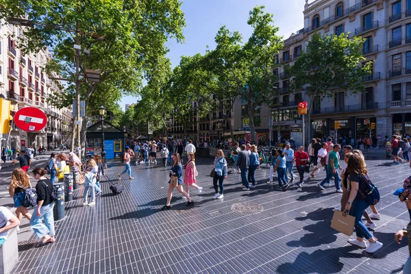 Spain Barcelona May 2023 Entrance Rambla Tourist Street Barcelona — Stock Photo, Image
