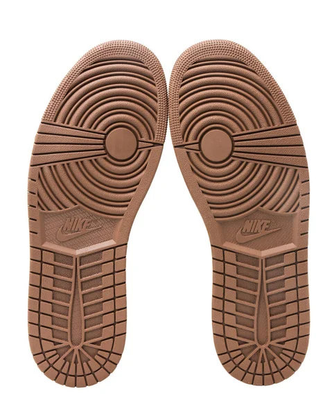 Milão Itália Setembro 2023 Vista Baixo Das Solas Sapatos Nike — Fotografia de Stock