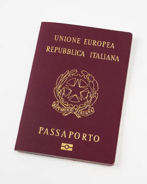 Italian passport. document for expatriation. isolated white background