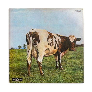 Udine İtalya _ 22 Mart 2024. Atom Heart Mother, İngiliz Pink Floyd grubunun 1970 yılında piyasaya sürdüğü beşinci stüdyo albümüdür. Beyaz arkaplan