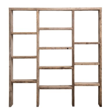 kaba ahşap raf grunge tarzında. izole edilmiş, beyaz arkaplan