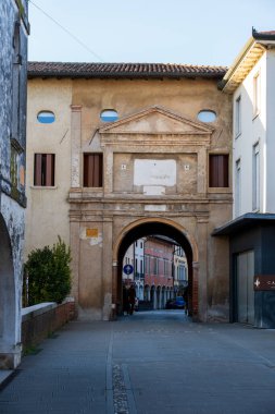 Porta Banni ancient entrance to the historic center of Portogruaro. Portogruaro, Italy. February 2, 2025 clipart