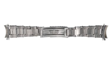 Rolex paslanmaz çelik bir bileziğin yapısını ve kendine özgü bağlantı tasarımını vurguluyor. Milan mı? İtalya _ 14 Nisan _ 2025