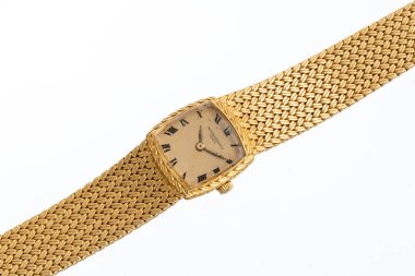 Vacheron Constantin elle kumandalı saat, 15001 referans, entegre bilezik ile 18kt sarı altın çanta. Milan, İtalya, 14 Nisan 2025.